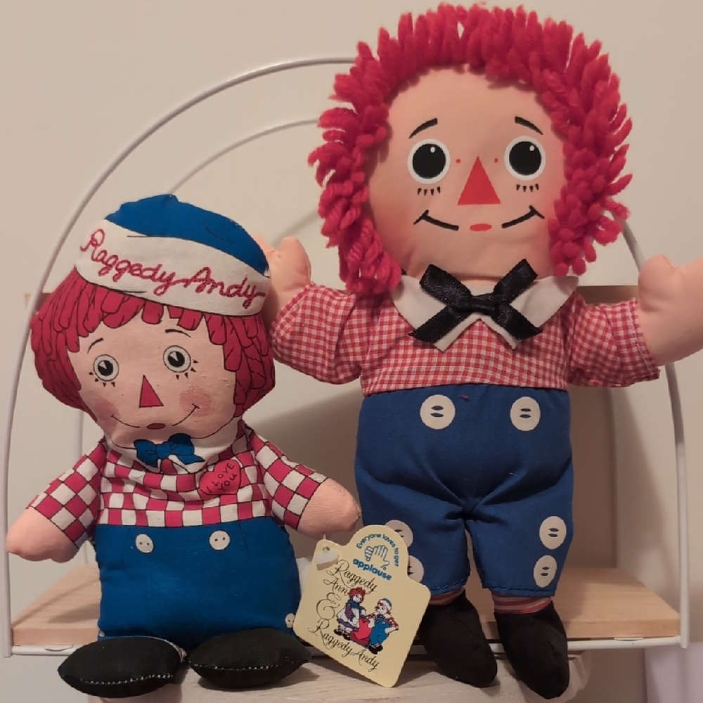 Raggedy Ann & Andy Plush Doll Set - Red and Blue